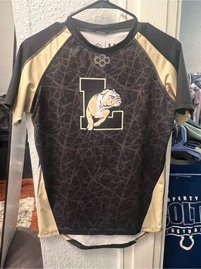RUDIS Lapel Bulldogs women’s M Black Gold Performance Athletic Shirt